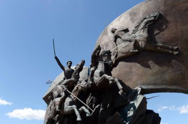 Moskova, Rusya - 20 Haziran 2018: Moskova'da Poklonnaya tepe üzerinde Birinci Dünya Savaşı Kahramanları Anıtı parçası