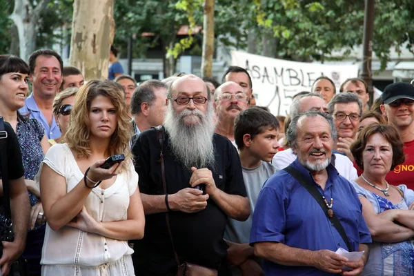 Sevilla Spanya Temmuz 2011 Seville Eylem Sakinleri Destek Toplu Taşıma — Stok fotoğraf