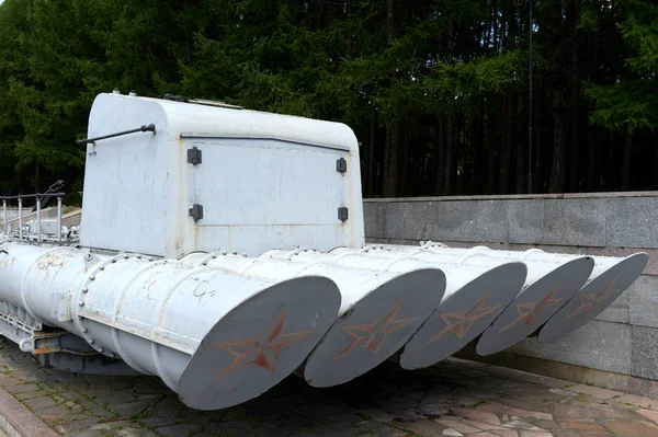 Tubo siluro 533 mm PTA-53 nel museo delle attrezzature militari sul Poklonnaya Hill Mosca — Foto Stock