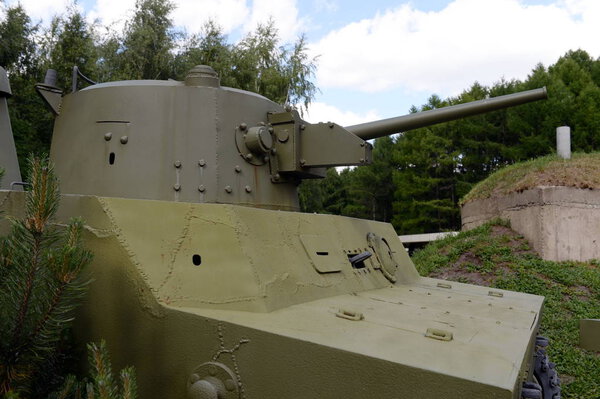  Japanese light amphibious tank Type 2 Ka-Mi in the museum of military equipment on Poklonnaya Hill Moscow