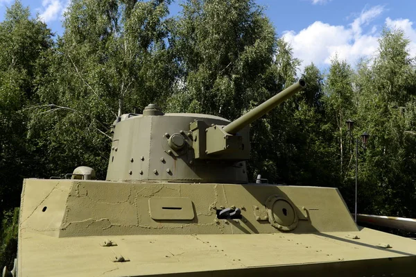 Japanese light amphibious tank Type 2 Ka-Mi in the museum of military equipment on Poklonnaya Hill Moscow