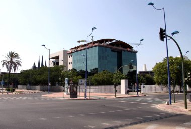 Sevilla, İspanya - 22 Temmuz 2011: Dünya sergisi Expo -92'nin Sergi salonları Sevilla'da