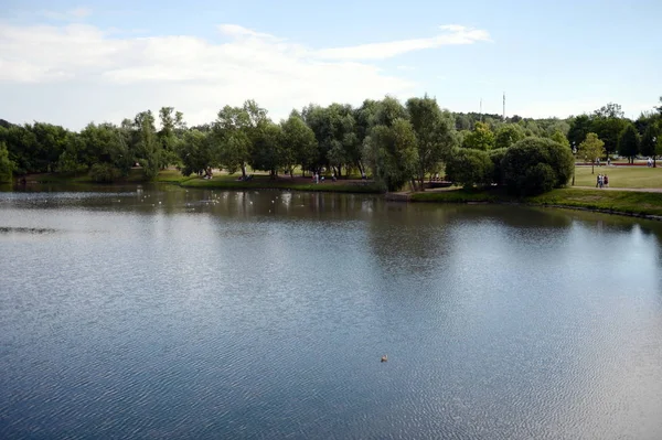 Stagno nel Parco di Mosca "Tsaritsyno" giorno d'estate . — Foto Stock