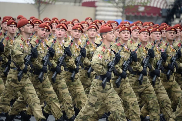Moskwa Rosja Maja 2019 Żołnierze Odrębnego Oddziału Imieniem Dzerzhinsky Krajowych — Zdjęcie stockowe