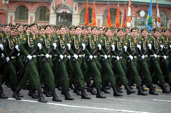  Cadets of the military Academy RVSN named after Peter the Great military parade in honor of Victory Day on red square