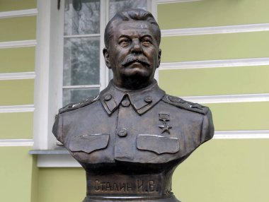  Moskova'da hükümdarlar Caddesi'nde Joseph Stalin Büstü