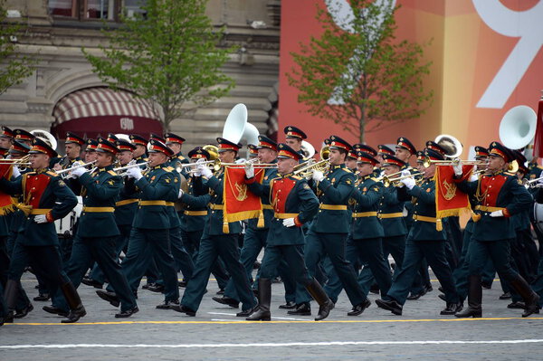  Military musicians at the parade dedicated to the 74th anniversary of Victory in the great Patriotic war