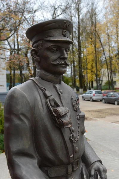 Emlékmű a karmester az első Vitebsk villamos — Stock Fotó