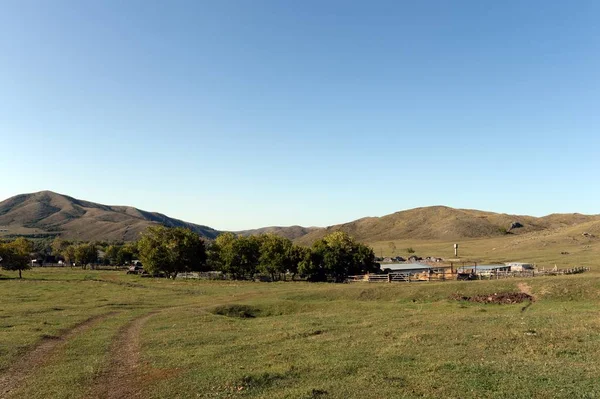 Ust-Bely köyünün varoşları. Altay bölgesi. Batı Sibirya — Stok fotoğraf