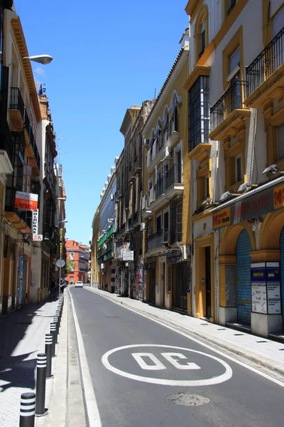 Seville Spanje Juli 2011 Het Snelheidsbord Straat Sevilla — Stockfoto