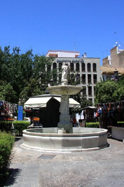 Seville Spanje Juli 2011 Fontein Het Plein Sevilla — Stockfoto