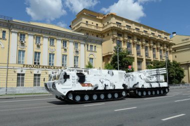 MOSCOW, RUSSIA - 24 Haziran 2020: Arktik kendinden güdümlü uçaksavar füze sistemi 