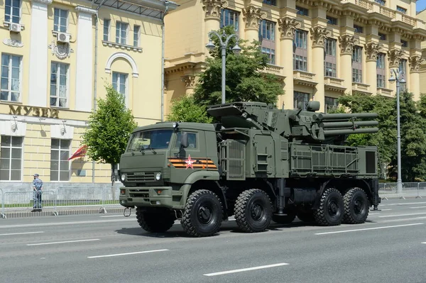 Moscú Rusia Junio 2020 Complejo Antiaéreo Misiles Armas Pantsir Calle — Foto de Stock