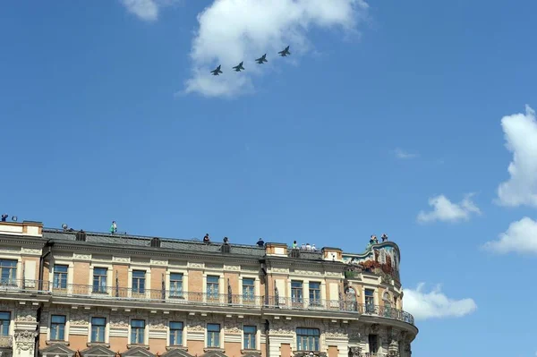 Moskau Russland Juni 2020 Abfangjäger Mig 31K Himmel Über Moskau — Stockfoto