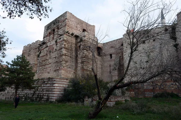 伊斯坦布尔 土耳其 2019年11月4日 古代君士坦丁堡城墙 Anemas监狱 伊斯坦布尔 土耳其 — 图库照片