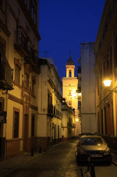 Seville Spain July 2011 Night Street Old Spanish City Seville — 图库照片