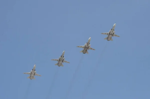 Moscú Rusia Junio 2020 Grupo Bombarderos Tácticos Primera Línea Con — Foto de Stock