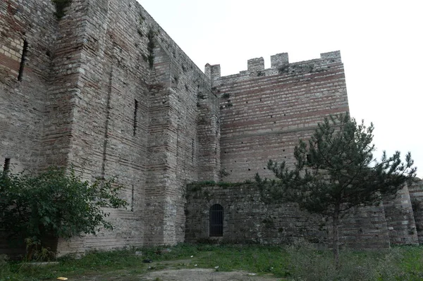 伊斯坦布尔 土耳其 2019年11月4日 古代君士坦丁堡城墙 Anemas监狱 伊斯坦布尔 土耳其 — 图库照片