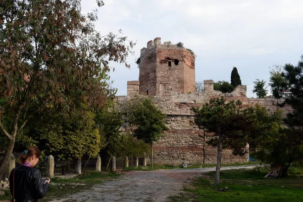 Ιστανβουλ Τουρκια Νοεμβριου 2019 Τείχη Της Αρχαίας Κωνσταντινούπολης Φυλακή Ανεμάς — Φωτογραφία Αρχείου