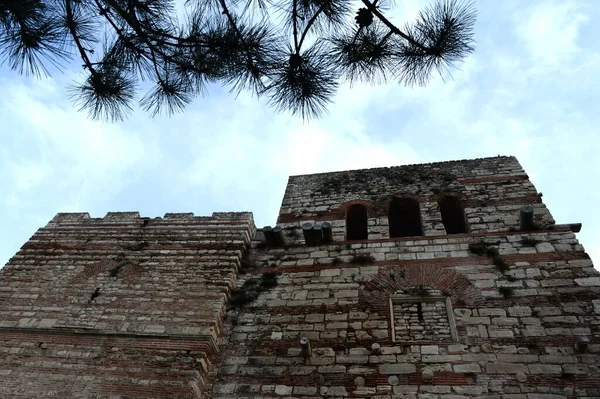 Istanbul Turkey Listopad 2019 Ściany Starożytnego Konstantynopola Więzienie Anemas Stambuł — Zdjęcie stockowe