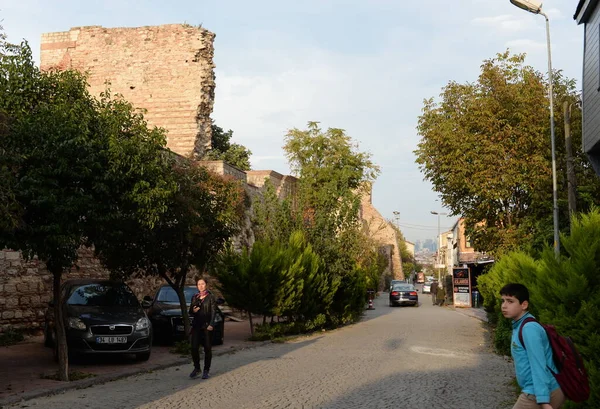 Stanbul Turkey Kasım 2019 Street Hodge Antik Konstantinopolis Duvarlarındaydı Stanbul — Stok fotoğraf