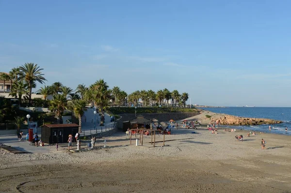 Orihuela Costa Blanca Hiszpania Wrzesień 2018 Plaża Playa Flamenca Orihuela — Zdjęcie stockowe