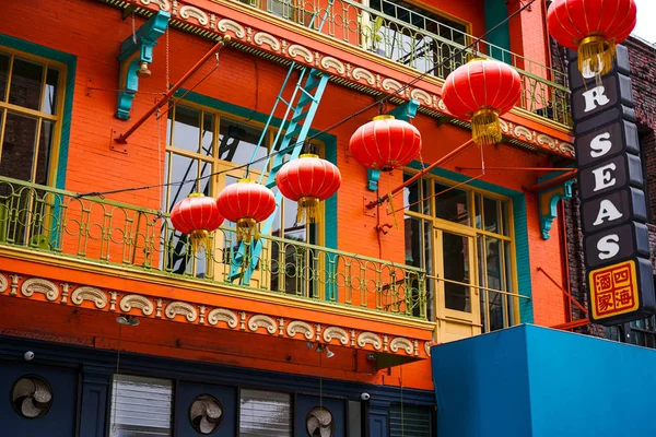 San Francisco California Eua Maio 2018 Lanternas Vermelhas Chinesas Chinatown — Fotografia de Stock