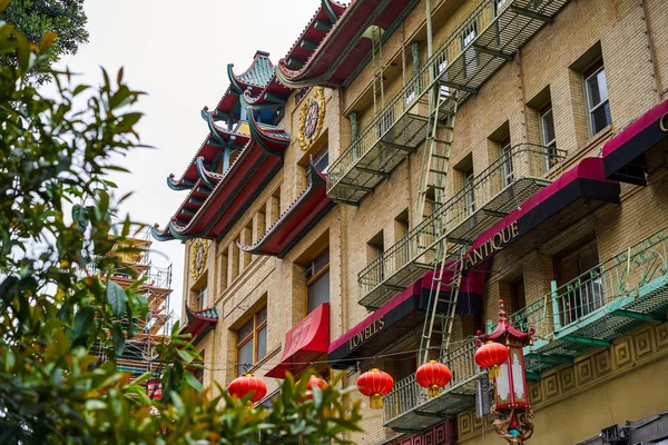 San Francisco California Eua Maio 2018 Lanternas Vermelhas Chinesas Chinatown — Fotografia de Stock