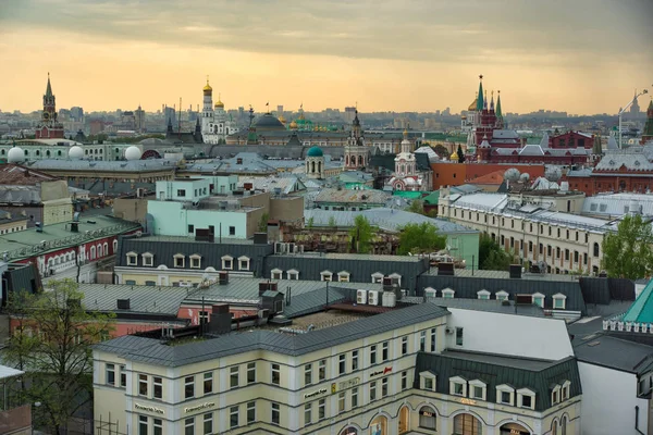 Moscú Rusia Mayo 2018 Visión General Ciudad Atardecer Vista Desde —  Fotos de Stock
