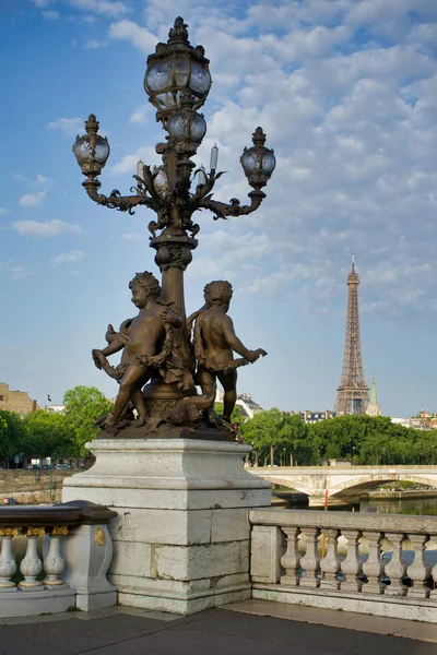 París Francia Mayo 2018 Esculturas Pont Alexandre Iii Vista Del — Foto de Stock