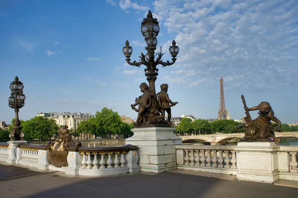 París Francia Mayo 2018 Esculturas Pont Alexandre Iii Vista Del — Foto de Stock