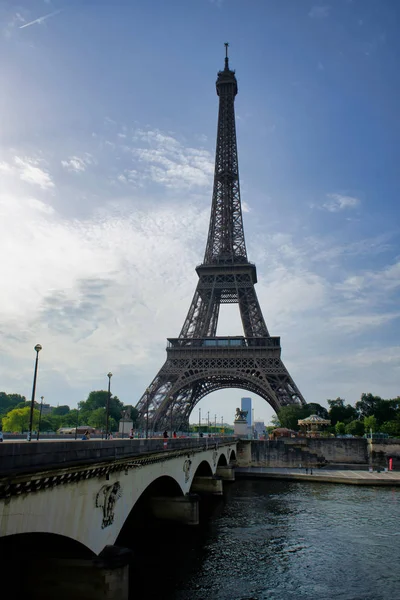 París Francia Mayo 2018 Pont Zona Trocadero Vista Torre Eiffel — Foto de Stock
