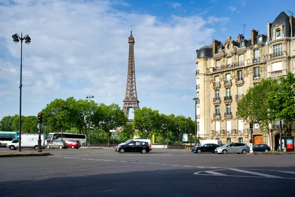 París Francia Mayo 2018 Antiguo Edificio Histórico Vista Torre Eiffel — Foto de Stock