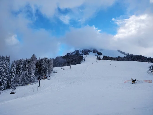 Wintersportort Den Alpen Skipiste Tirol Österreich — Stockfoto