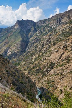 Nehirde bir dağ gorge, Sequoia National Park, ABD
