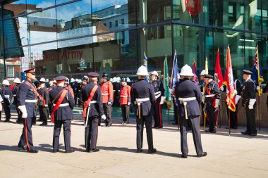 Londra, İngiltere - 9 Eylül 2018: Muhafızlar Merkezi Londra'da. Kurtuluş Ordusu Uluslararası miras Merkezi