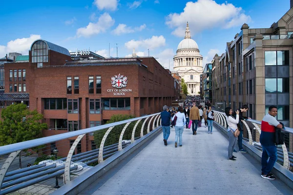 Londres Reino Unido Setembro 2018 Catedral São Paulo Vista Ponte — Fotografia de Stock