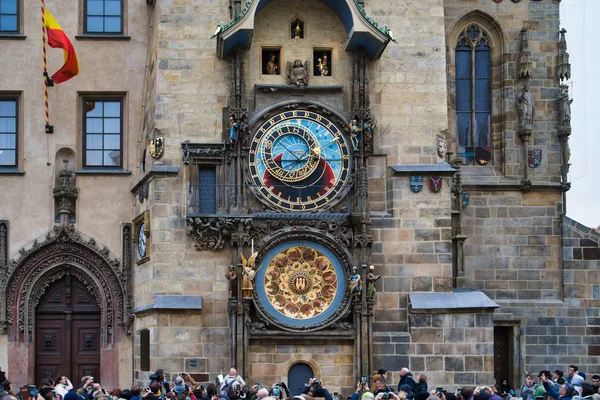 Praga Republika Czeska Marca 2019 Praga Zegarek Oglądaj Astronomicznym Orloj — Zdjęcie stockowe