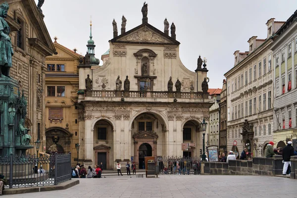 Praga Republika Czeska Marca 2019 Barokowy Kościół Świętych Franciszka Asyżu — Zdjęcie stockowe