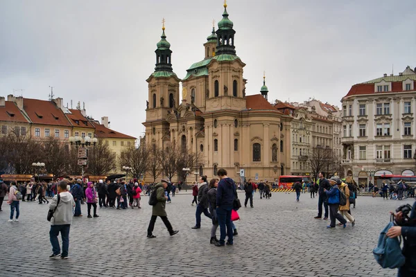 Praga Republika Czeska Marca 2019 Kościół Świętego Mikołaja Chram Mikulase — Zdjęcie stockowe