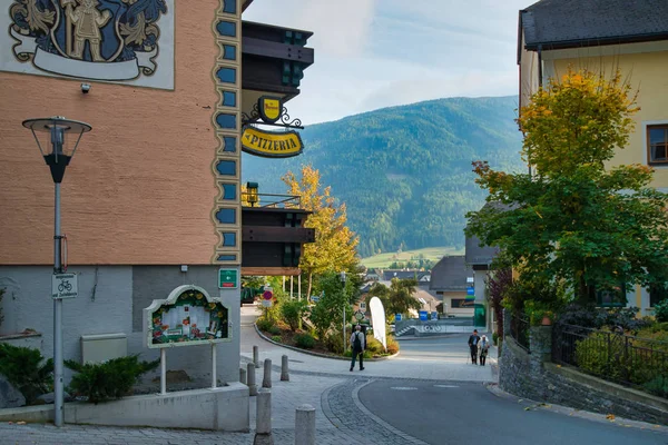 Sankt Michael Lungau Österreich Oktober 2014 Leere Straßen Eines Winterurlaubsortes — Stockfoto