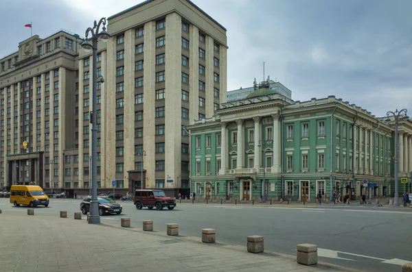 Moscow Oroszország Április 2019 Okhotnyi Ryad Orosz Állami Duma Alapján — Stock Fotó