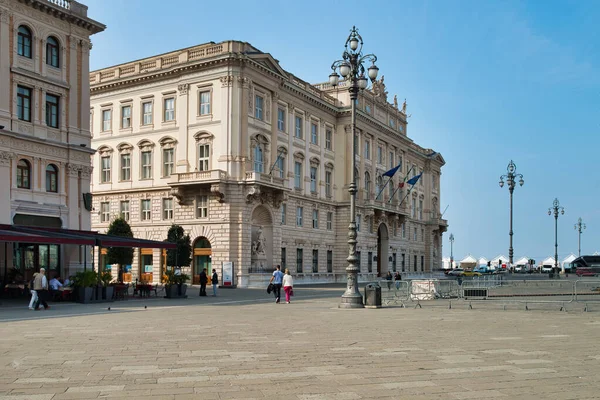 Tér Közelében Városháza Palazzo Del Municipio Trieszt Olaszország — Stock Fotó