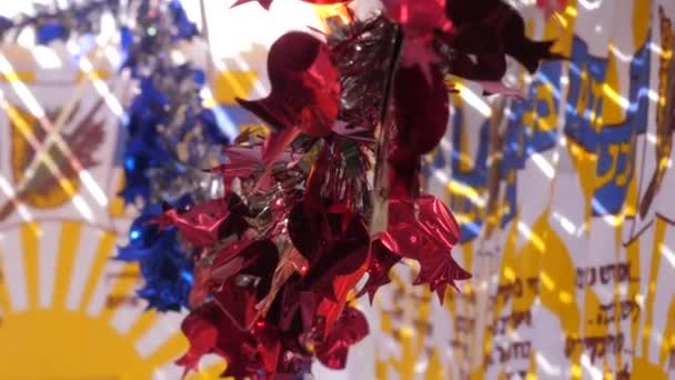 Decoraciones Coloridas Para Sukkot — Vídeo de stock