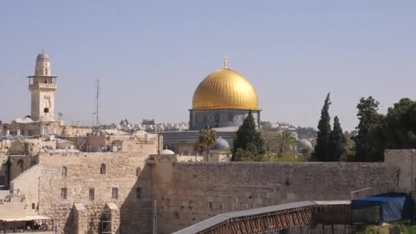 Modlących Się Ludzi Zachodni Mur Starym Mieście Jerozolimie — Wideo stockowe