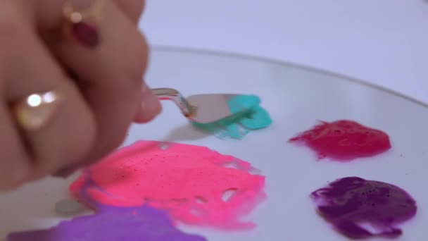 Ressam paleti doluyor — Stok video