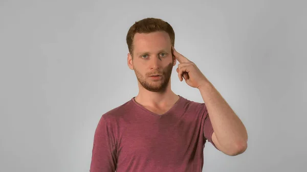 Redhead male shows feeling fatigue — Stock Photo, Image