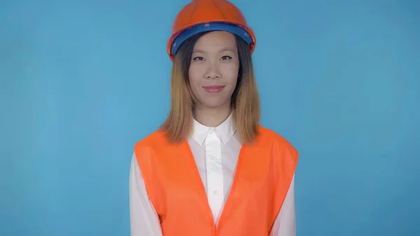 Bela coreana mulher construtora — Fotografia de Stock