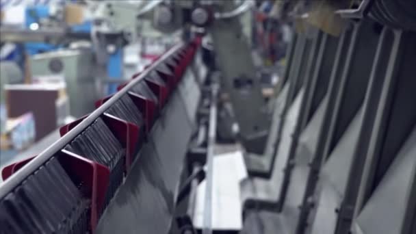 Línea fábrica de impresión de cinta transportadora — Vídeos de Stock