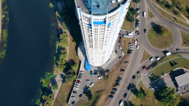 Aerea di volare in città kiev — Video Stock